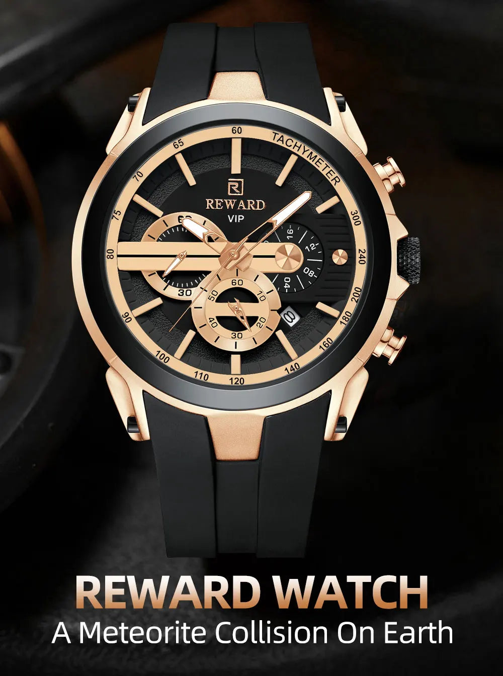 REWARD VIP New Fashion Watch for Men Leather Strap Waterproof