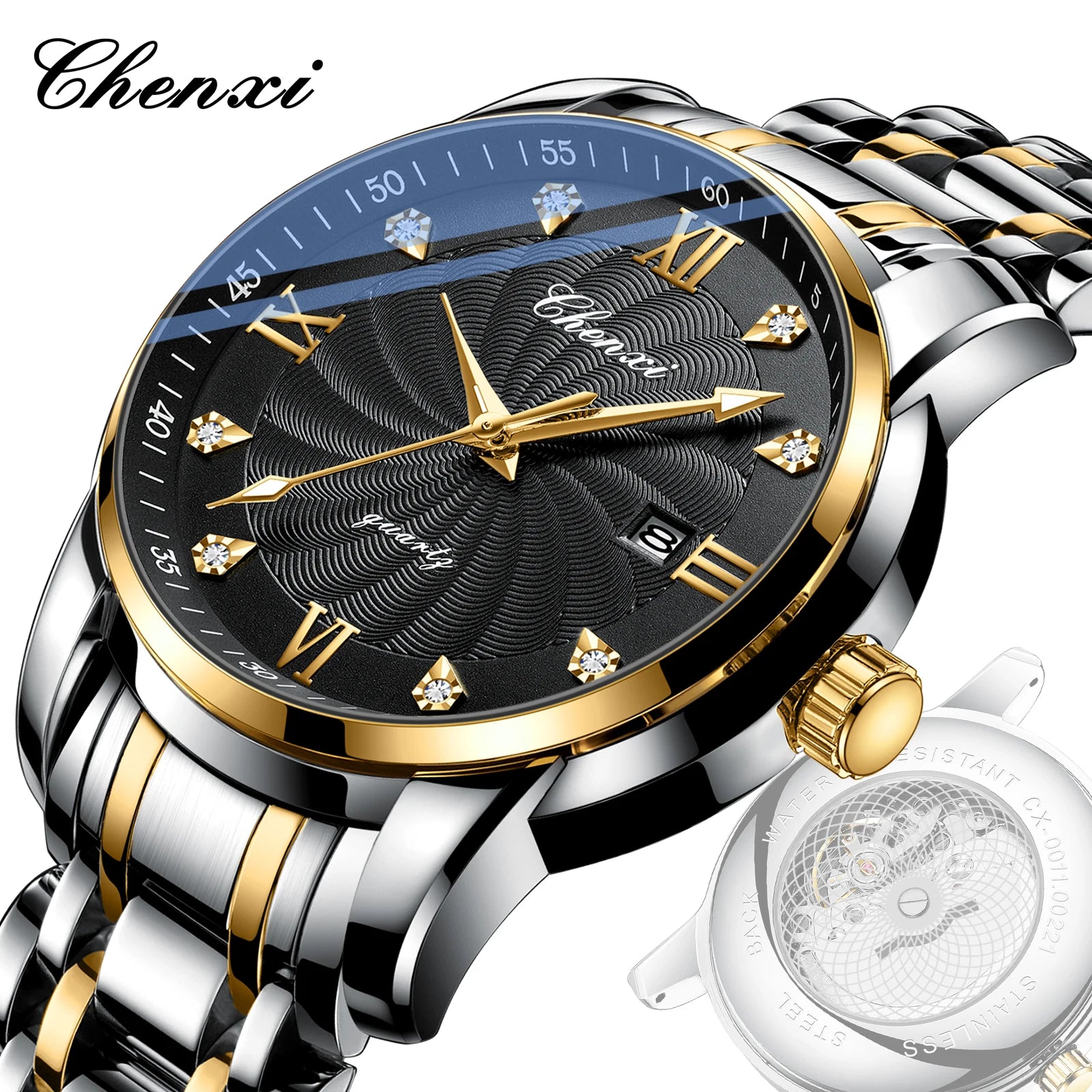 Top Brand Watches For Men High Quality See Through Skeleton Quartz Watch
