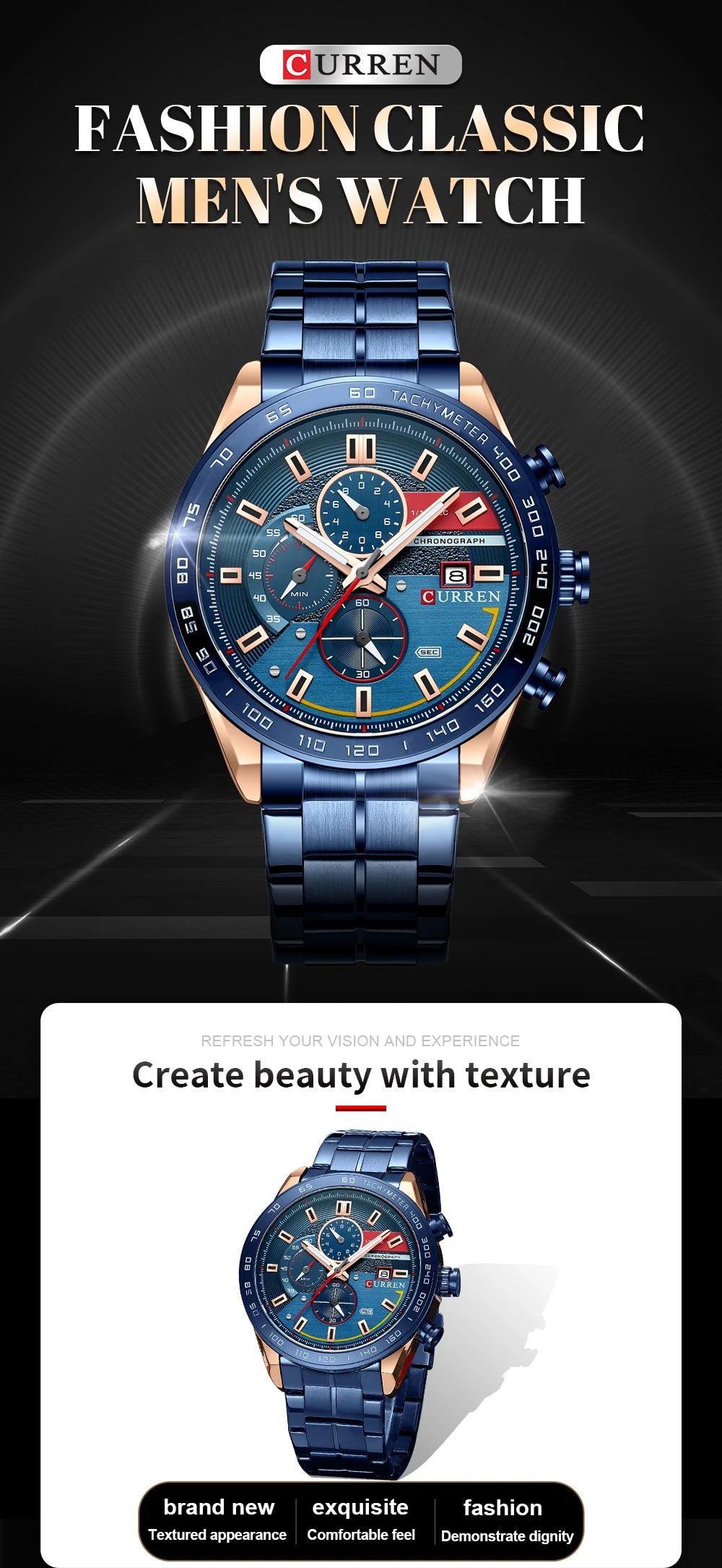 CURREN Luxury Brand Men Watch Fashion Men‘s Quartz Watches