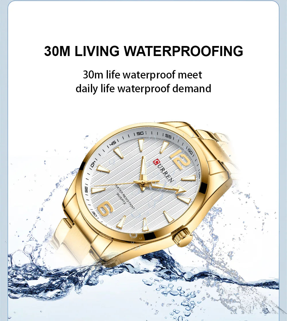 CURREN 8434 Fashion Brand Men's Watches with Luminous Hands Classy