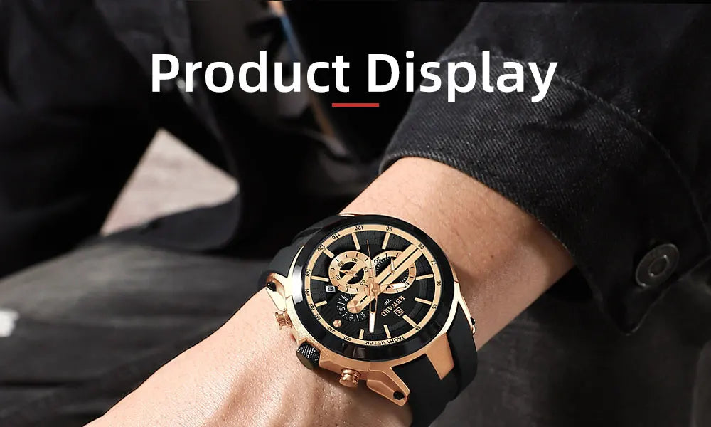 REWARD VIP New Fashion Watch for Men Leather Strap Waterproof