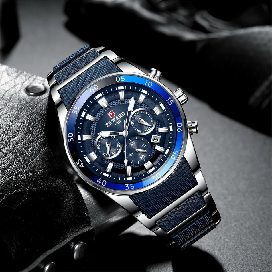 REWARD 81001 Men Watch Luxury Quartz All Steel Men Watch