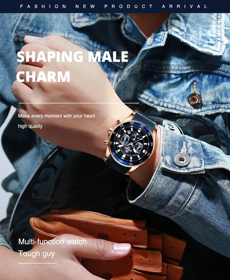 REWARD 81001 Men Watch Luxury Quartz All Steel Men Watch