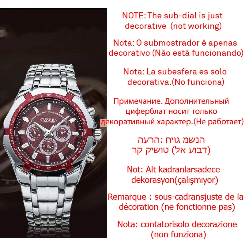 CURREN Men Luxury Brand Military Sport Mens Watches Full Steel