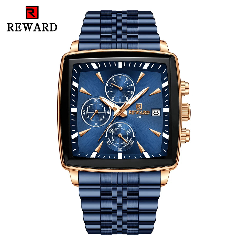REWARD Rectangle Men's Watches Quartz Wristwatches Luxury Business